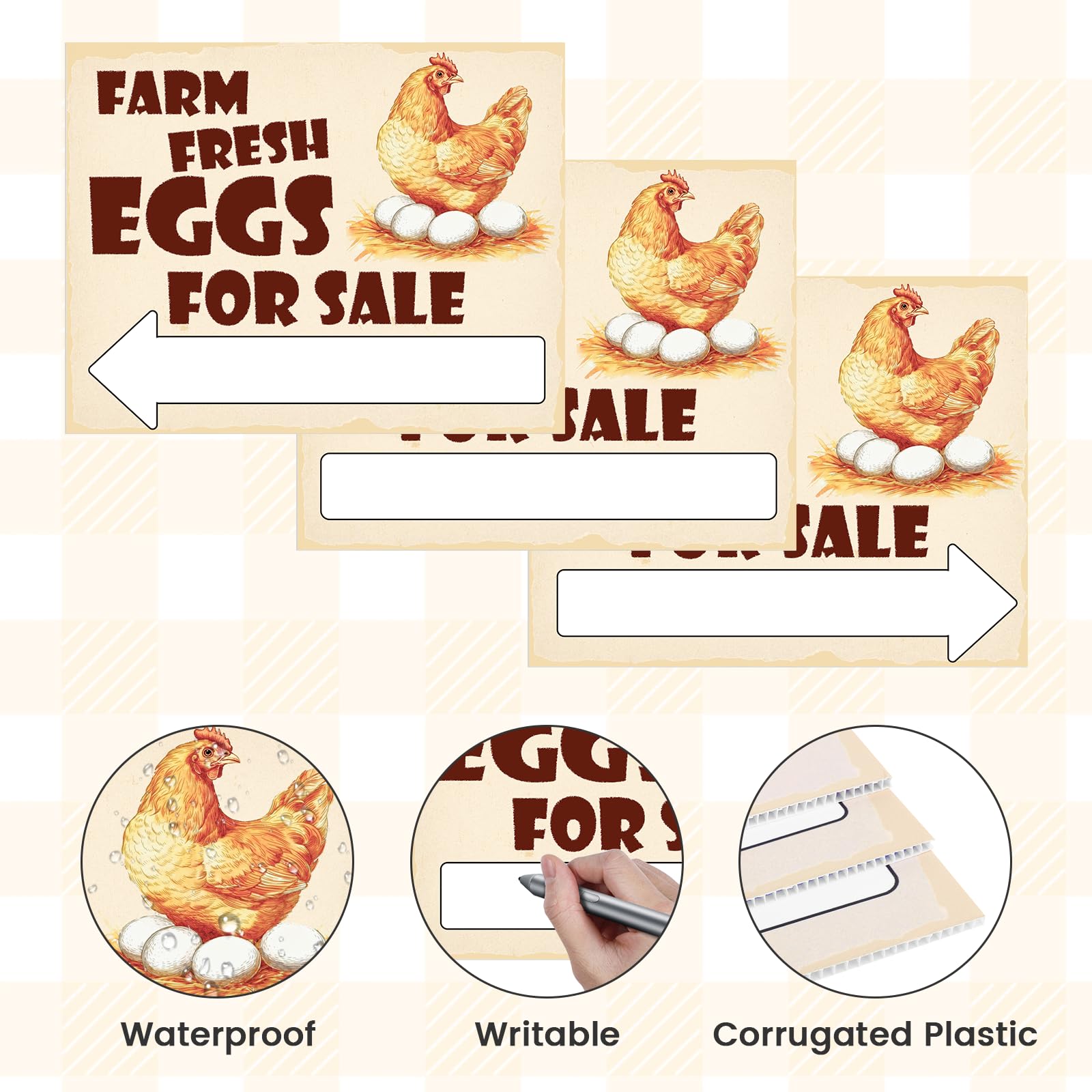 ygzQibhg yard sign for farm egg sales guides customers to your product