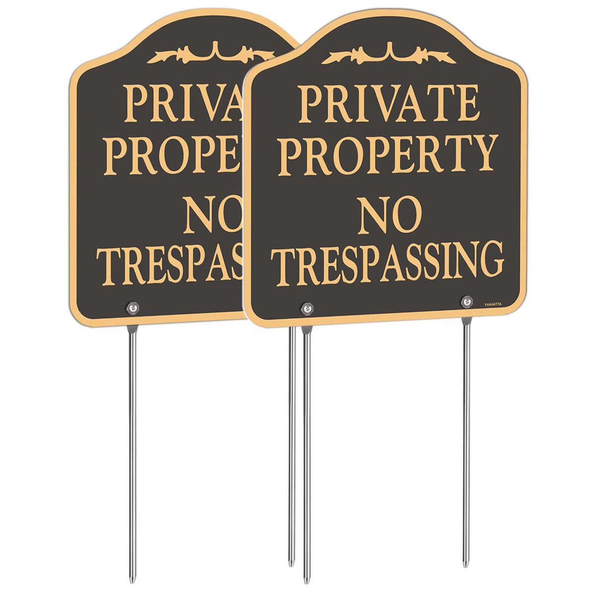 YHAIATTA no trespassing sign 12x12 inches in aluminum for property boundary clarity