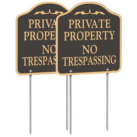 YHAIATTA no trespassing sign 12x12 inches in aluminum for property boundary clarity