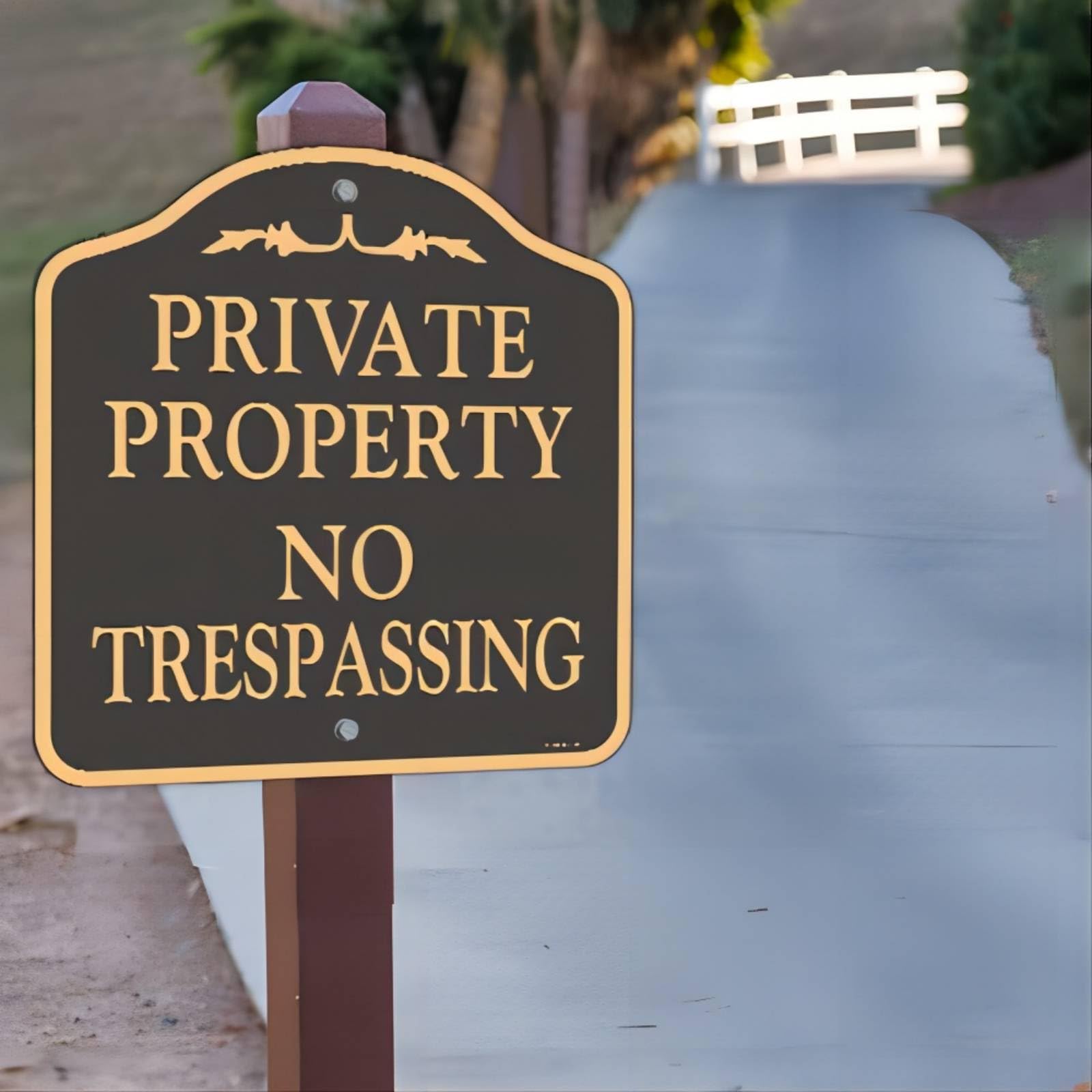 YHAIATTA signs mounted on a fence clearly marking private property.