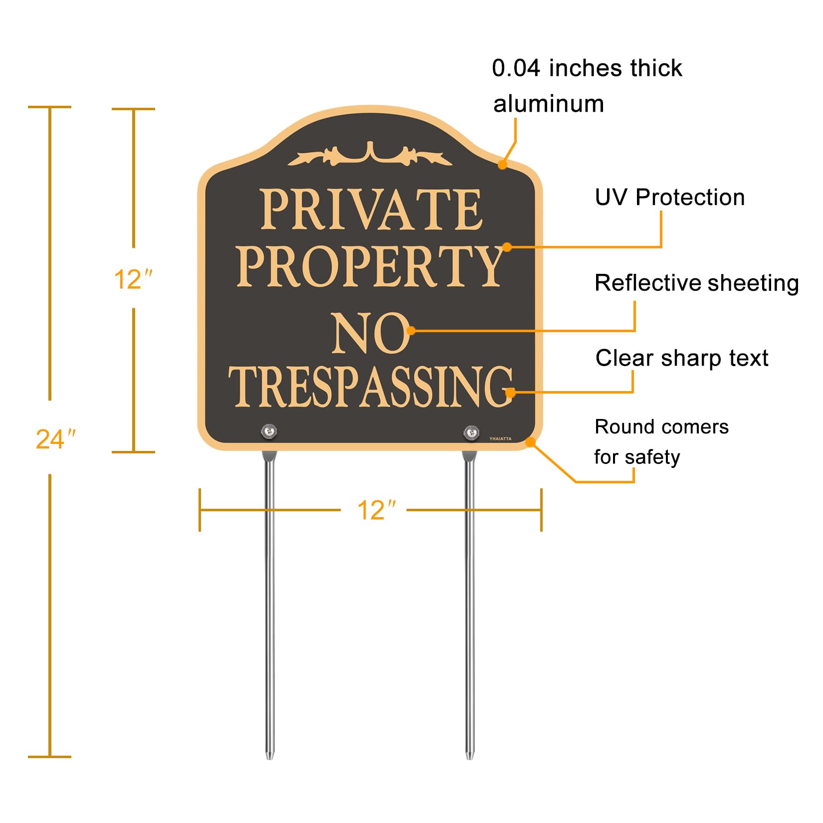 YHAIATTA sign with 12 inch stake for quick outdoor installation