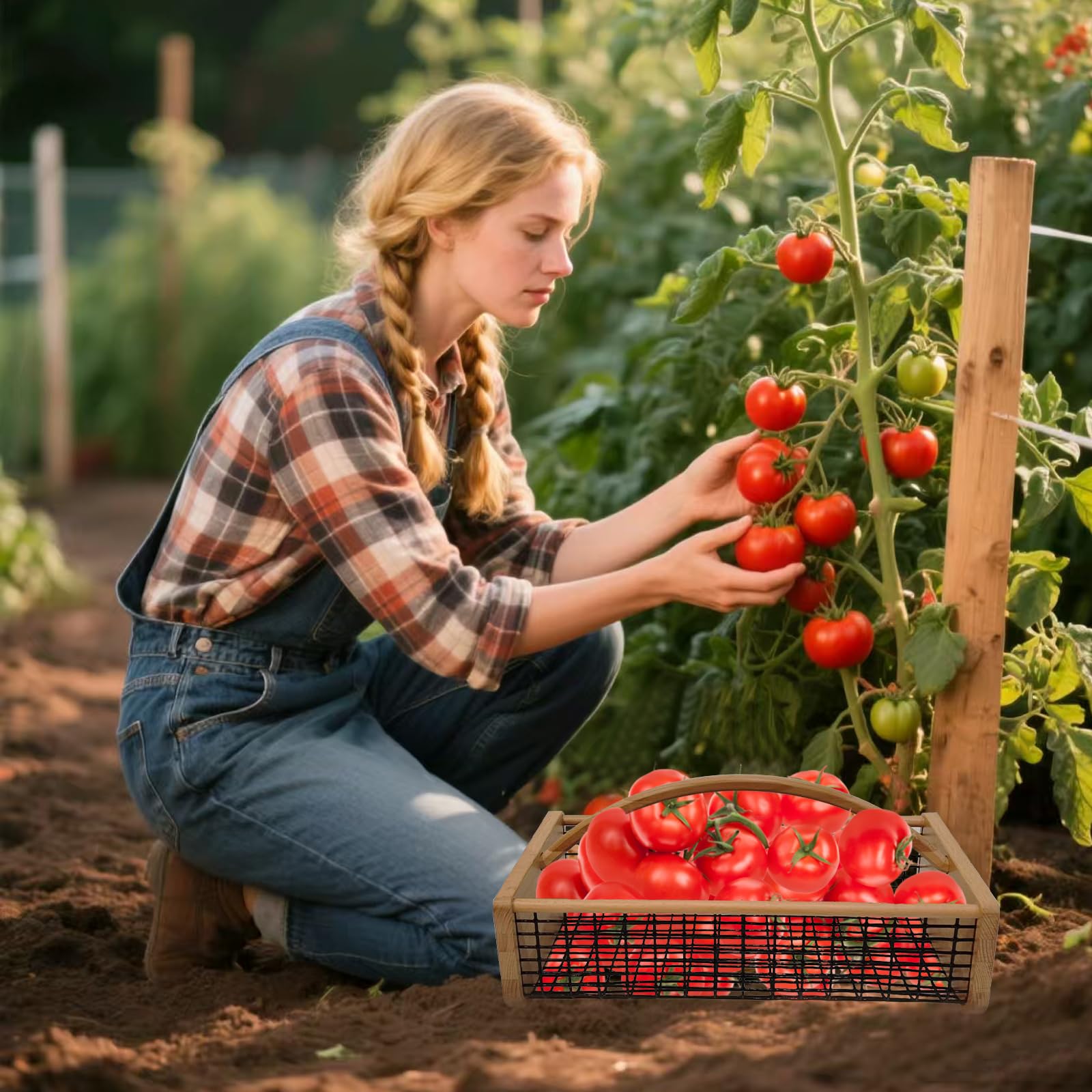 YHAOZE garden hod harvest basket ideal for picnics and kitchen organization