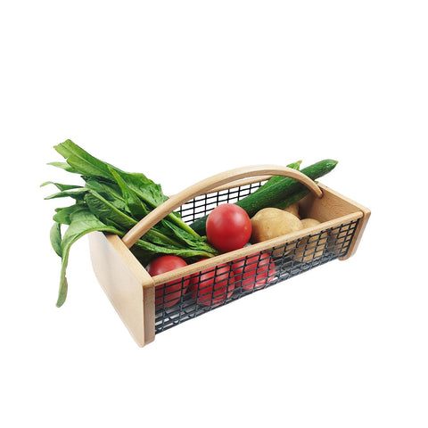 YHAOZE garden hod harvest basket with wooden design for durable garden-to-kitchen carrying