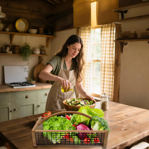 YHAOZE harvest basket ready to rinse and drain garden produce