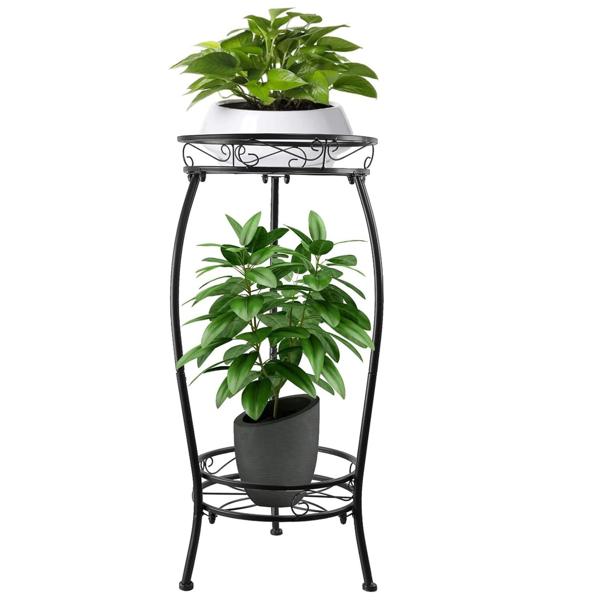 YHIJURS plant stand in indoor-outdoor setup highlights corner-saving display for sun-loving plants.