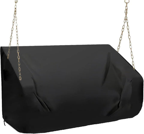 YHINGG porch swing cover front view protecting an outdoor swing from rain and sun