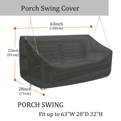 YHINGG porch swing cover windproof straps keep it secure during storms.