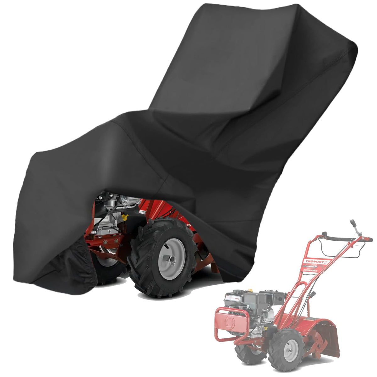 YHINGG rototiller cover with waterproof Oxford cloth protecting the unit from rain and sun