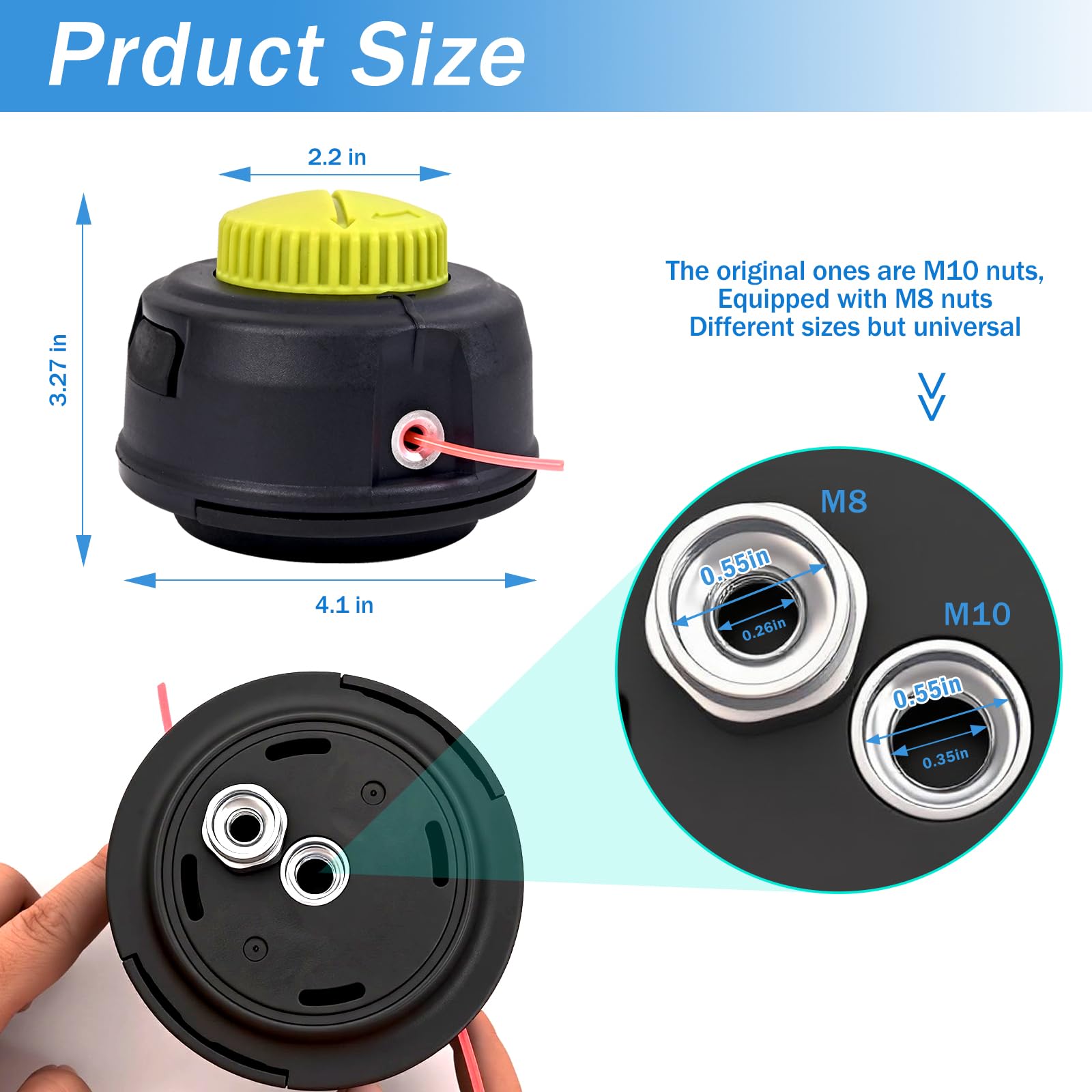 YHJDC T35 trimmer head compatible with Ryobi 40V RY15523A for efficient trimming