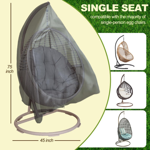 YHLOJIX outdoor egg chair cover resisting rain for balcony use.