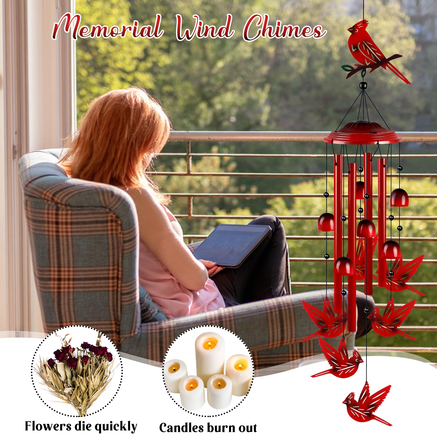 YHmall Wind Chimes bronze cap and lucky beads add decorative charm to patios