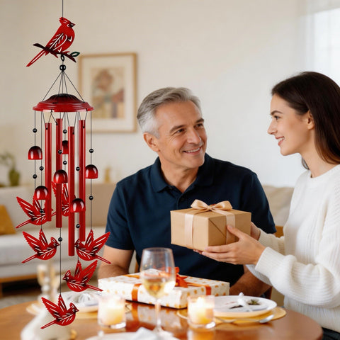 YHmall Cardinal Wind Chimes suited for garden, yard, patio decor