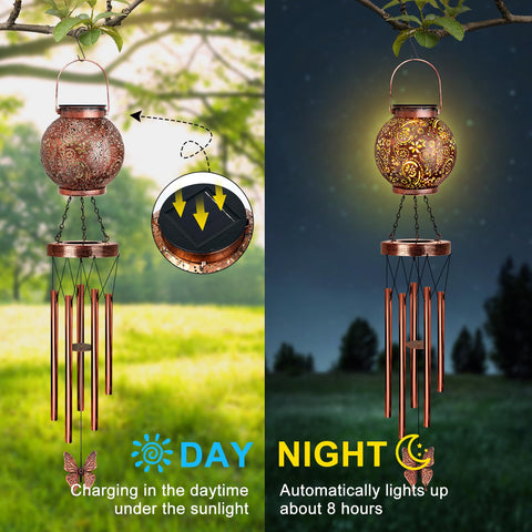 YHmall five-tube chimes create soft, deep tones in a gentle breeze