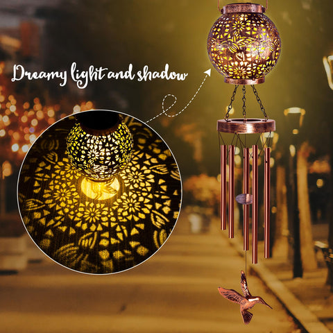 YHmall hummingbird solar lantern garden showcases decorative light and playful charm.