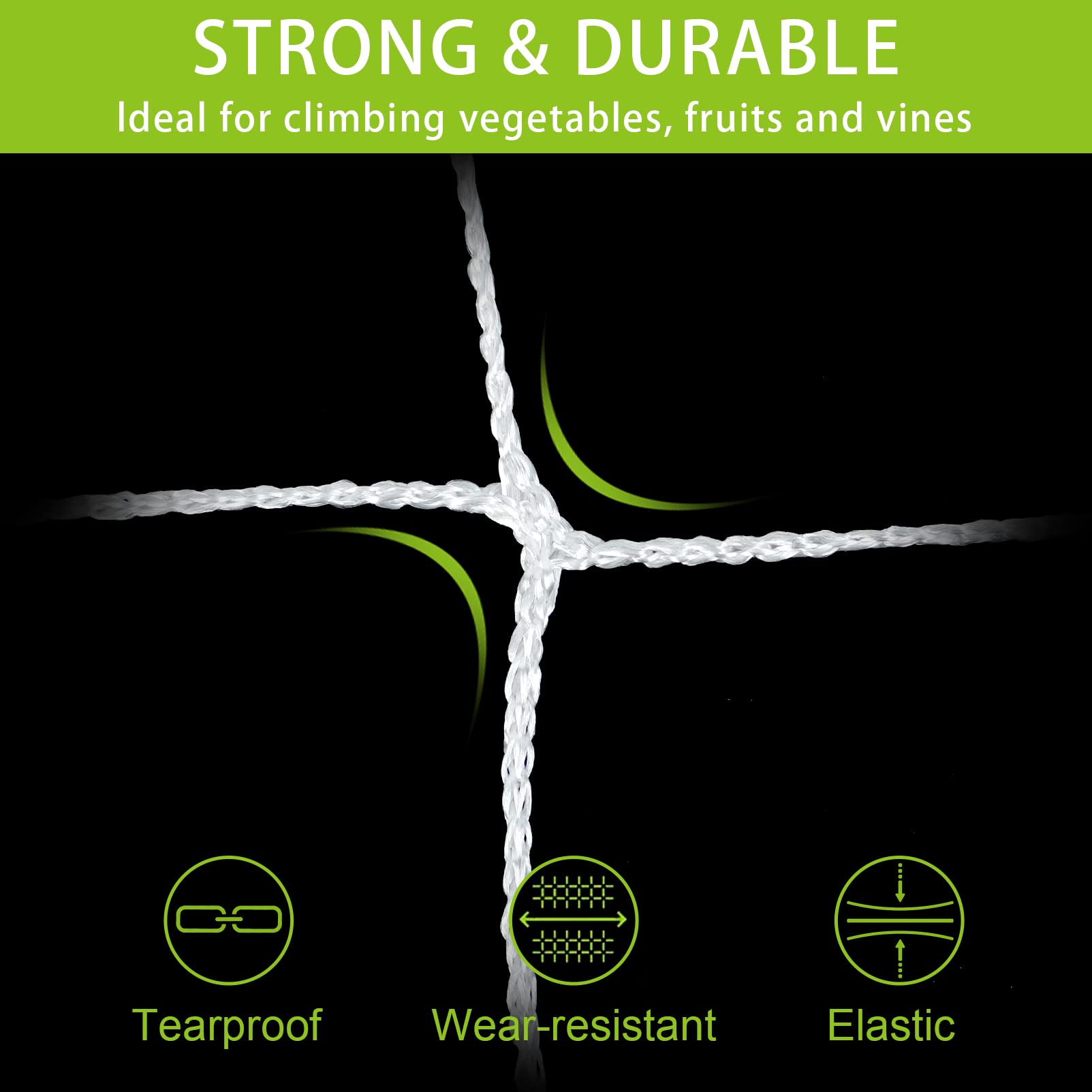 YHmall polyester garden netting is durable and reusable.