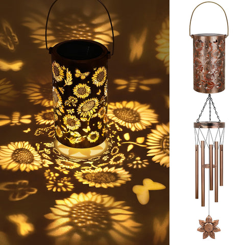 YHmall solar wind chimes outdoor 35-inch silhouette for serene garden vibes.