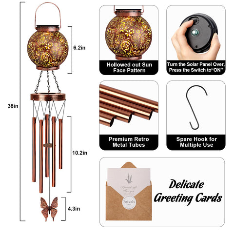 YHmall 38-inch wind chimes add a bold focal point to outdoor spaces