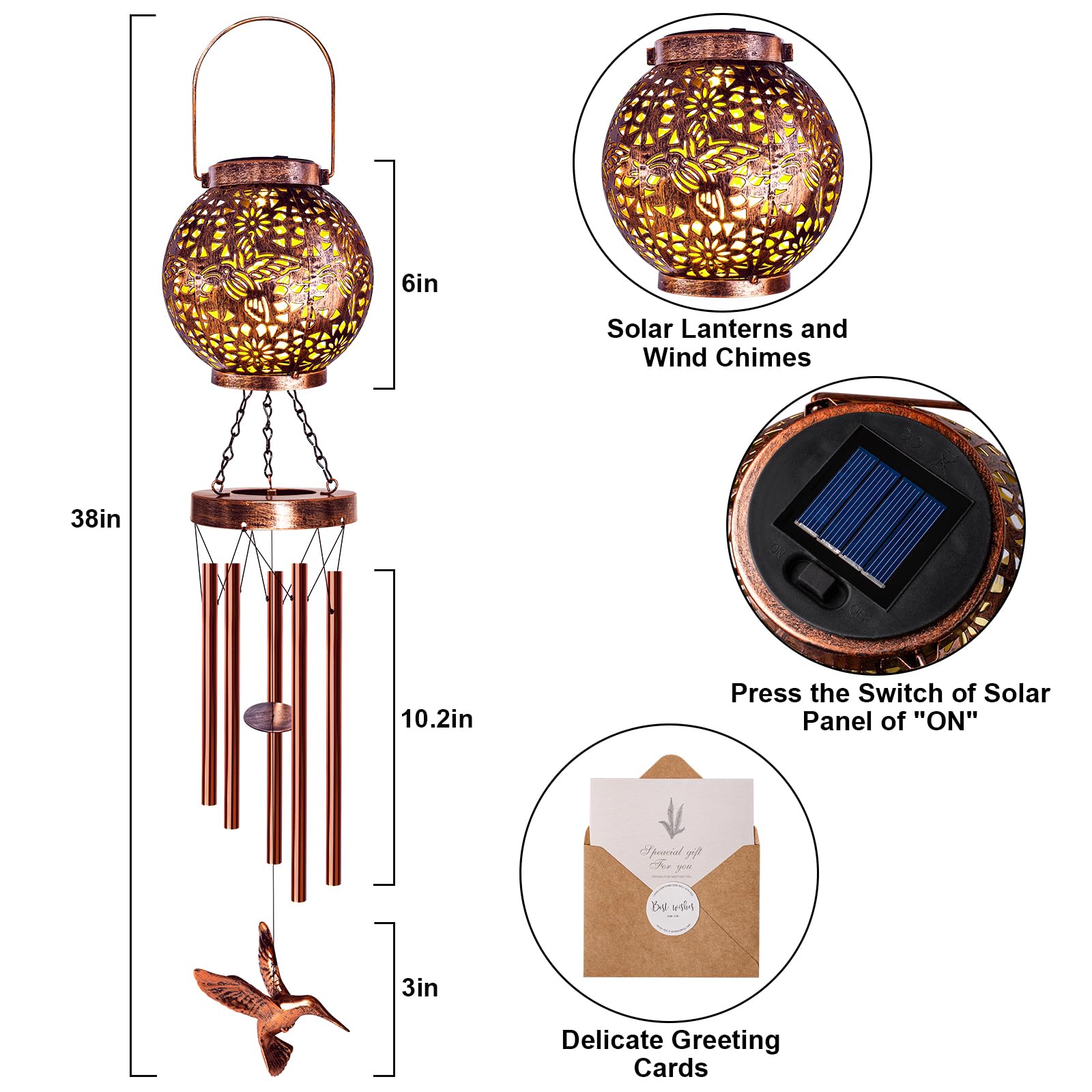 YHmall windchimes patio hanging for easy outdoor ambience and gentle melody.