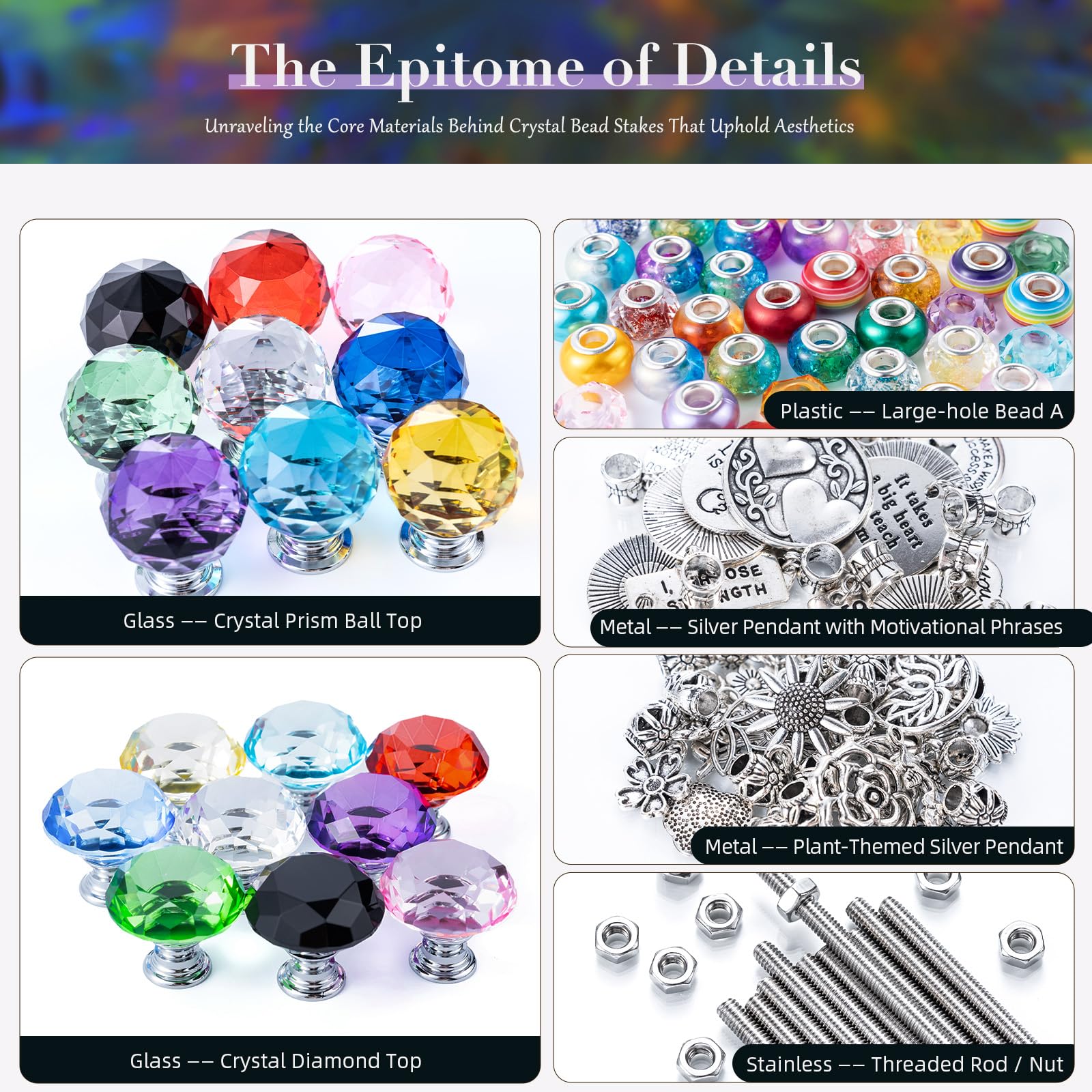 YHMQDU crystal bead tops reflect light, creating shimmering accents in sunlit gardens.
