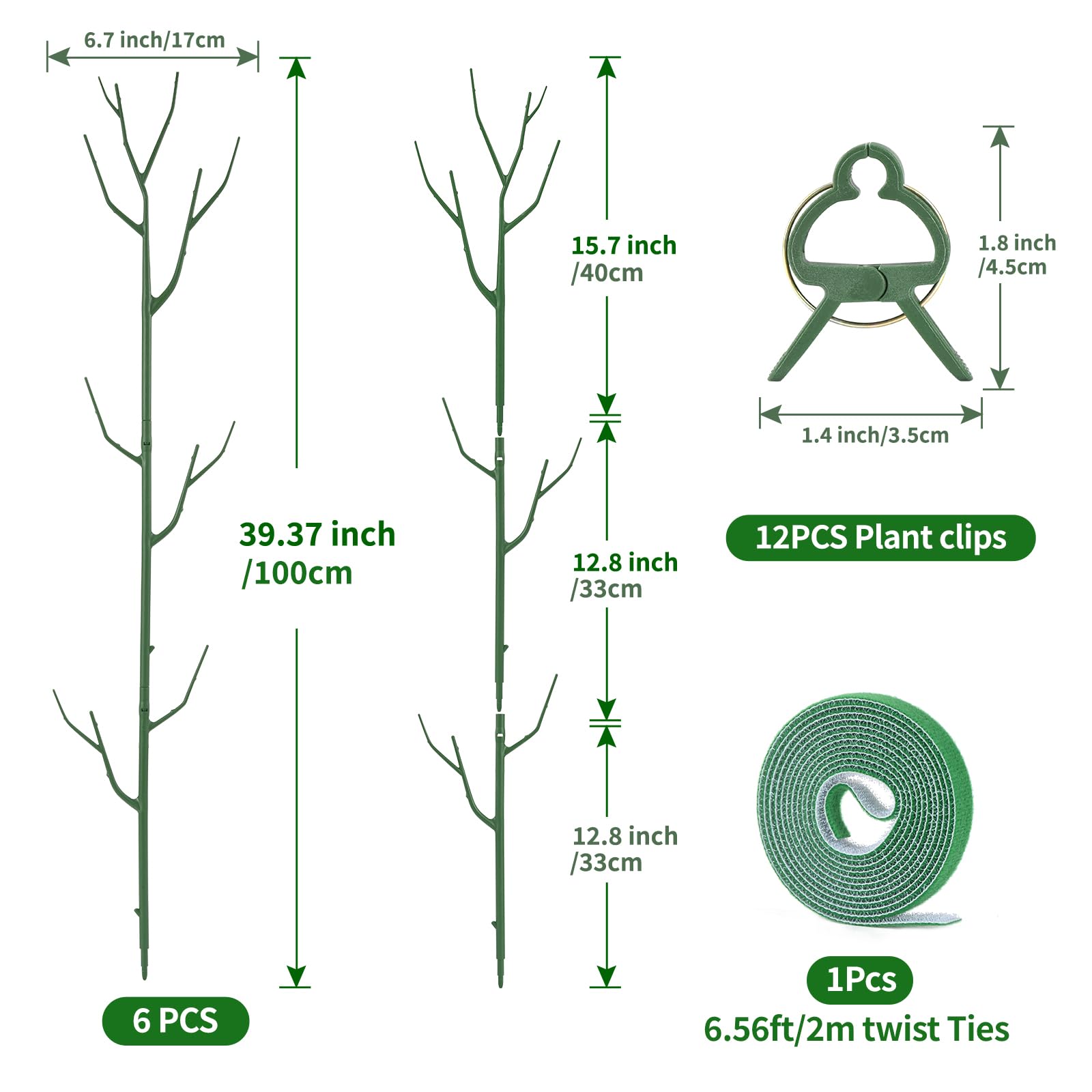 Detachable stackable Yhtpouqe stake adapts to plant growth.