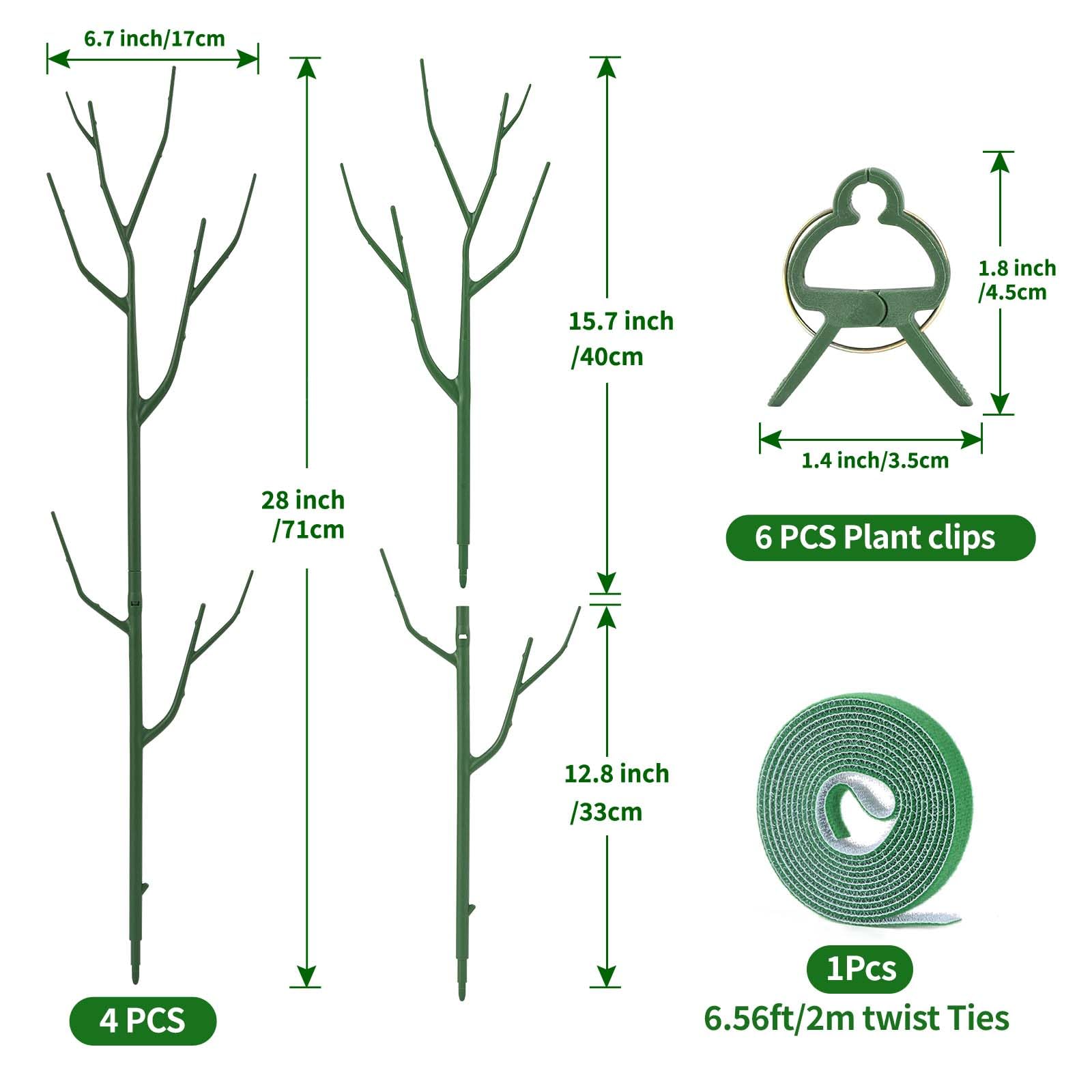 Yhtpouqe extension poles enable custom stake height as plants climb.