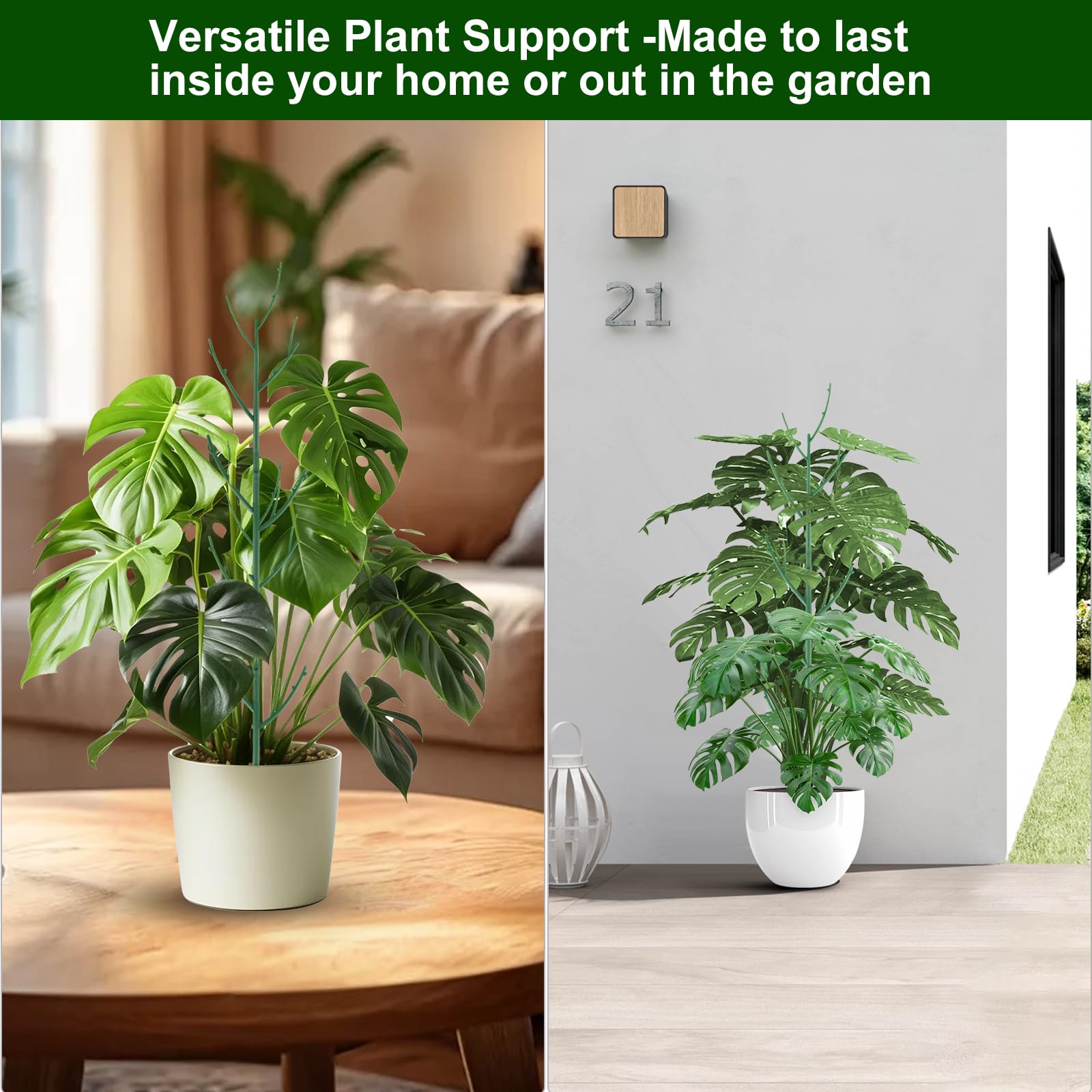 Yhtpouqe garden stake for tall stems provides adjustable height as plants grow.