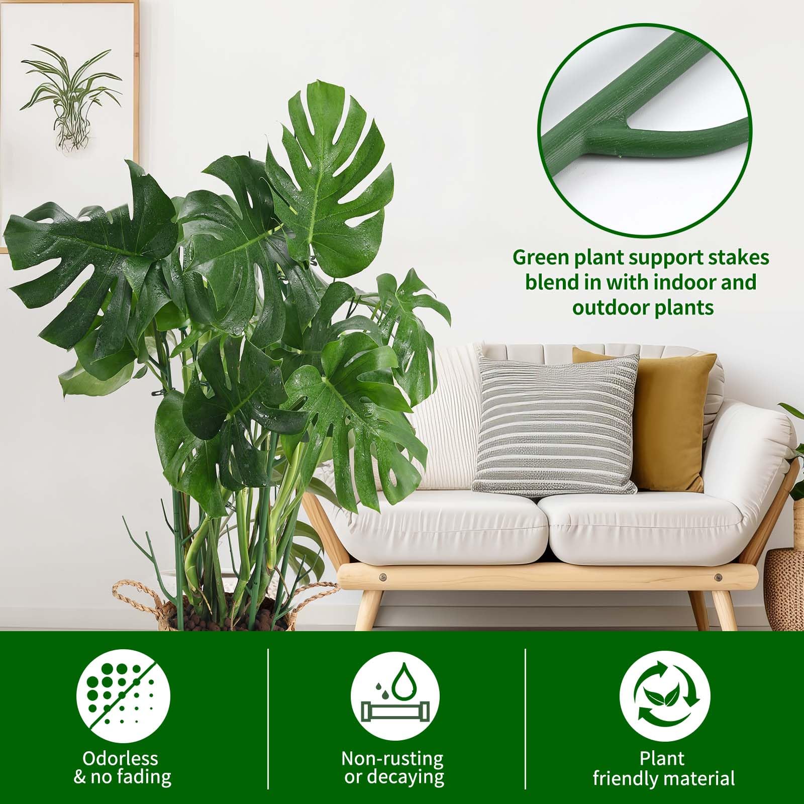 Yhtpouqe indoor outdoor plant stake provides durable, rust-free support year round