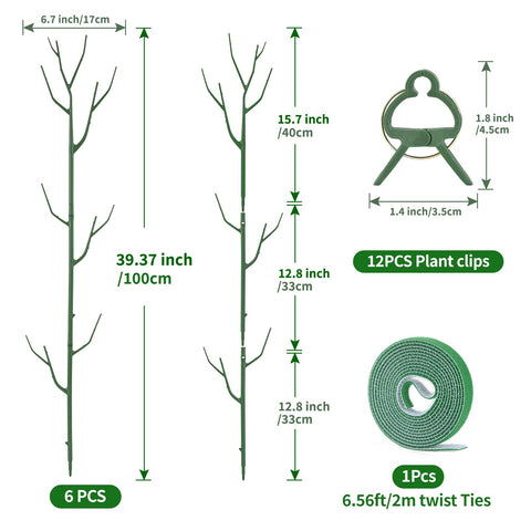 Yhtpouqe plant stake extended height supports taller growth with secure backing