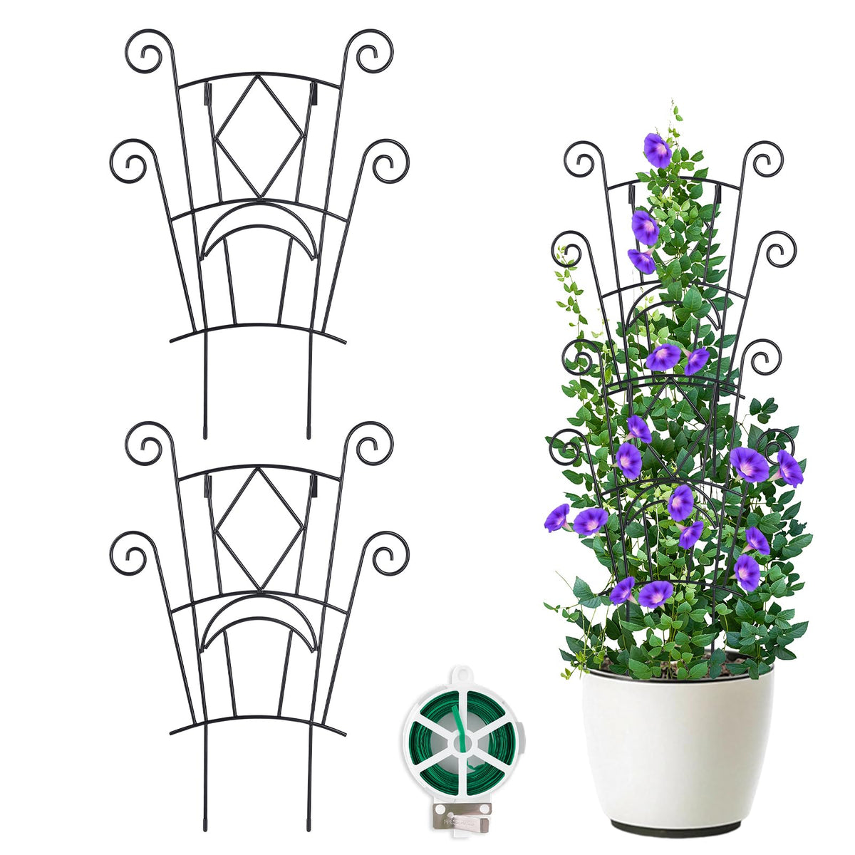 Yhtpouqe stackable plant stake 15-35 inch assembly delivers sturdy support for climbing plants.