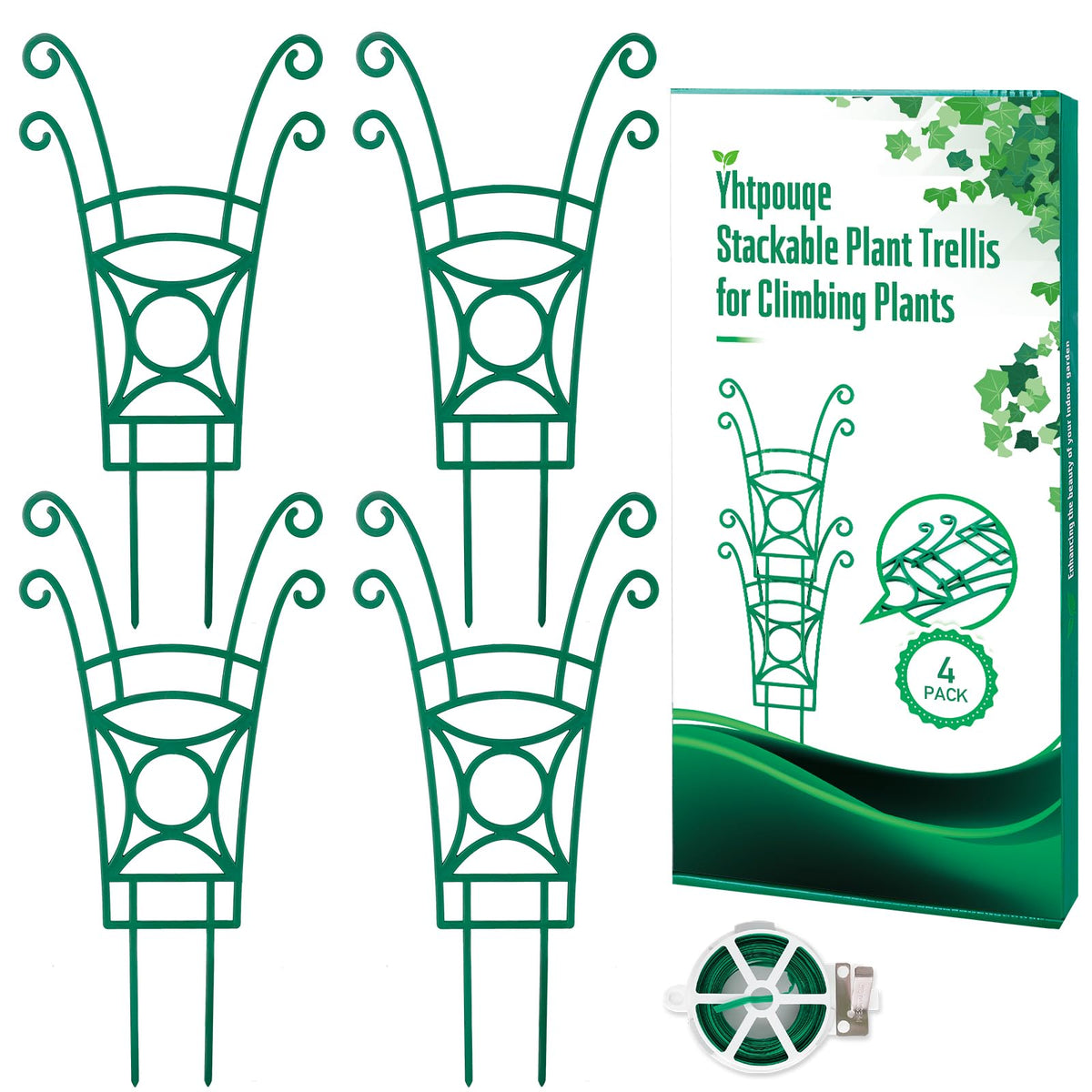 Yhtpouqe stackable plant trellis collection supports climbing vines neatly