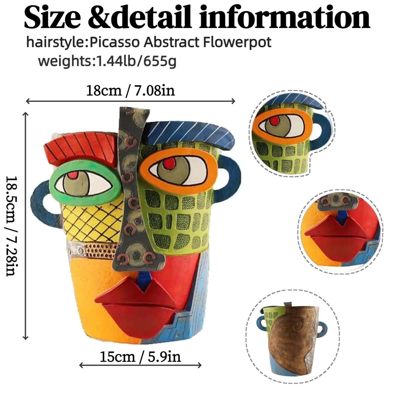 Yhupl Resin Crafted Planter with vibrant finish for outdoors.