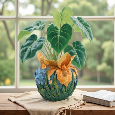 Yhupl Starry Night 3D-textured vase closeup reveals sculpted artistry