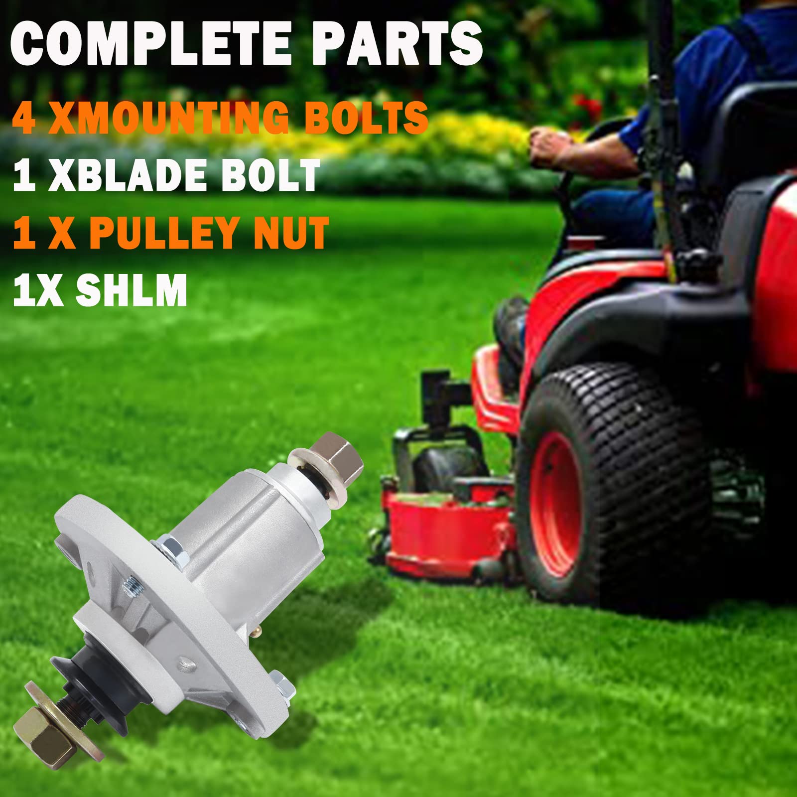 Heavy-duty housing on YiaChuii spindle set; designed for long-lasting lawn care.
