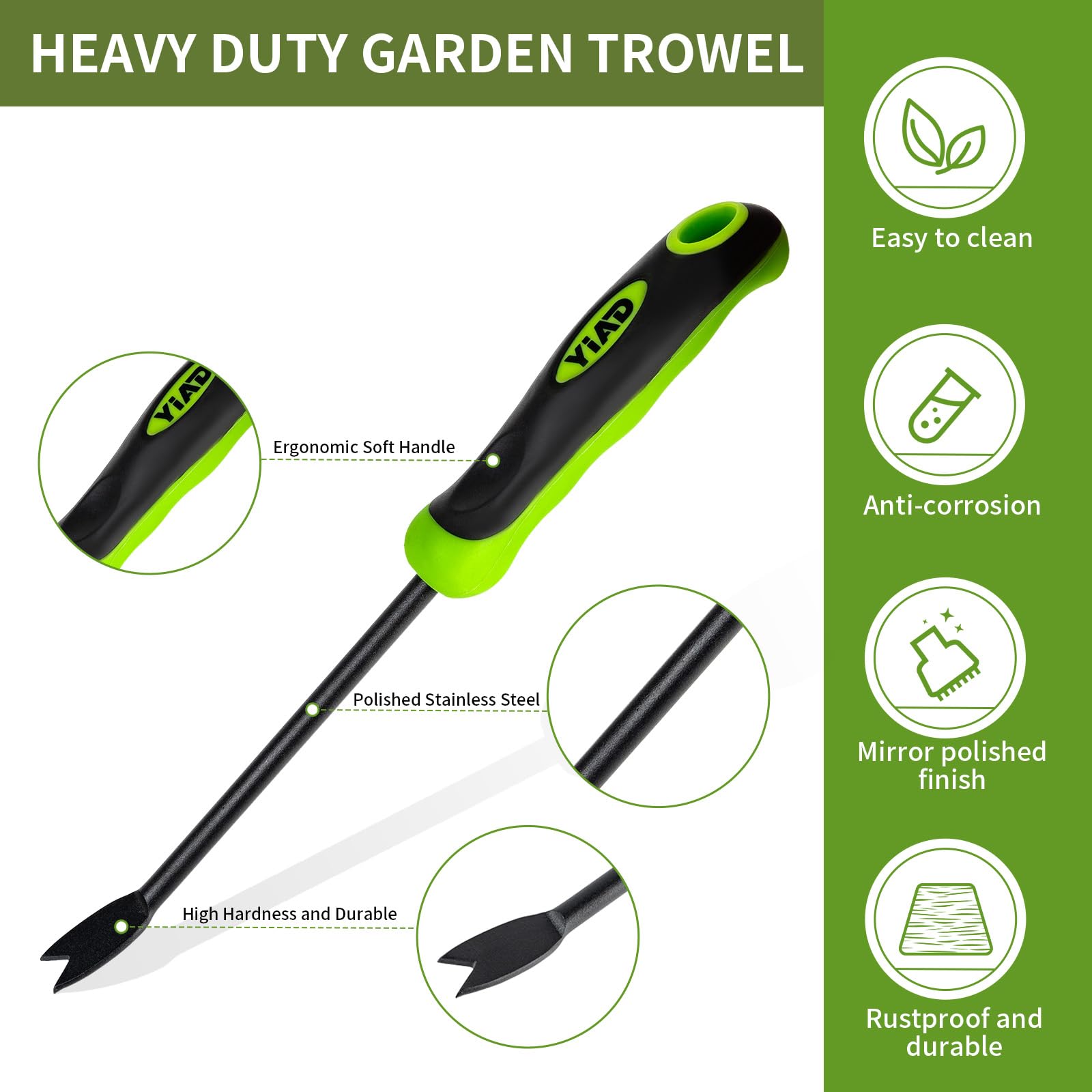 YIAD Dragon Horse hand weeder penetrates 15 cm to capture entire weed roots.