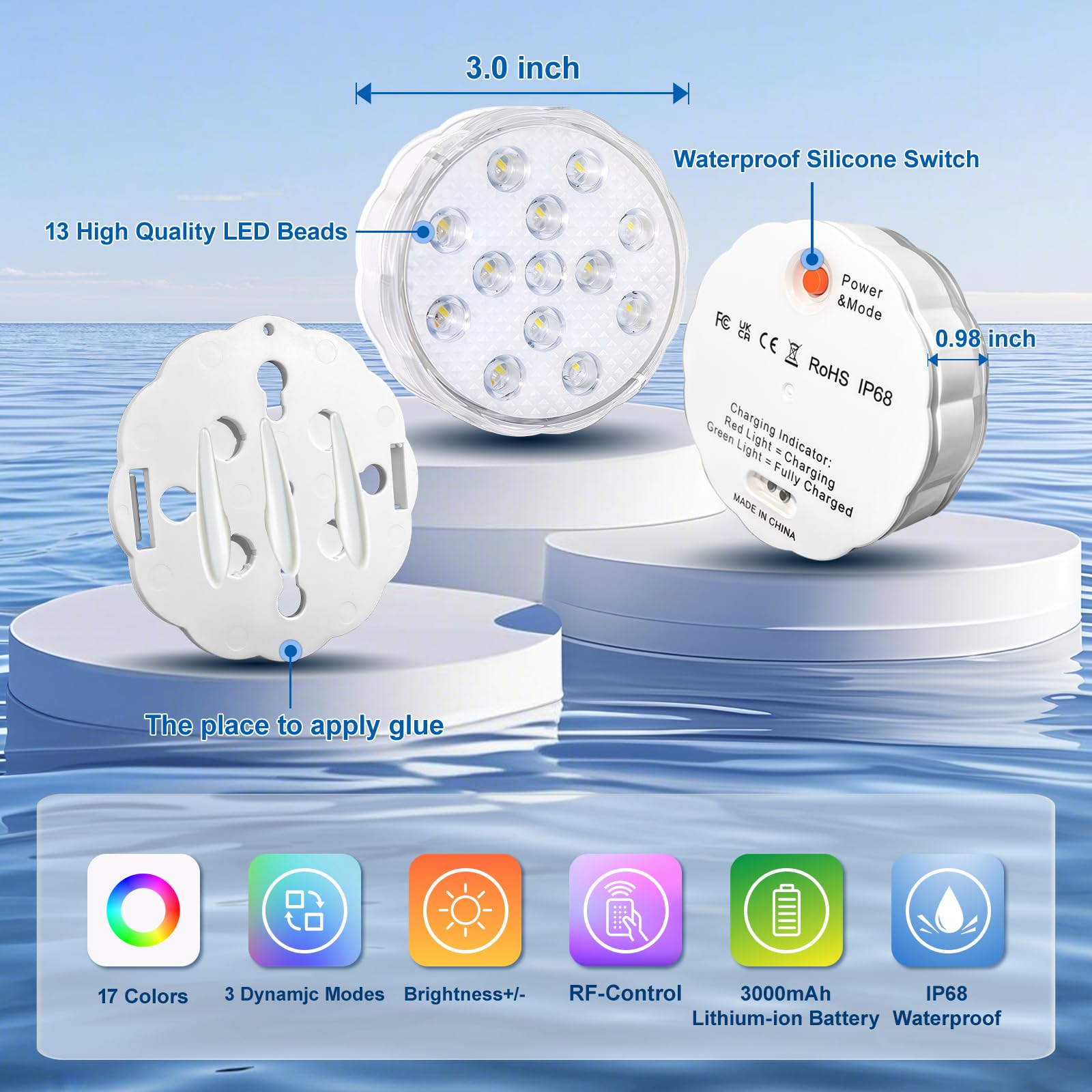 YiaMia hot tub spa light with color variations for evenings