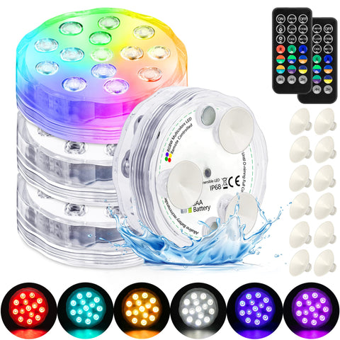 YiaMia submersible pool light with vibrant colors for ambient nights.
