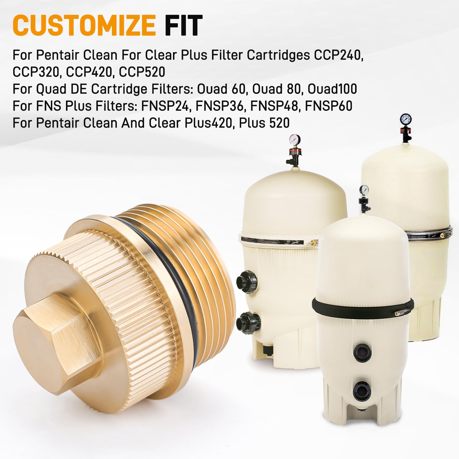 Comparison shows brass durability versus plastic for pool filters