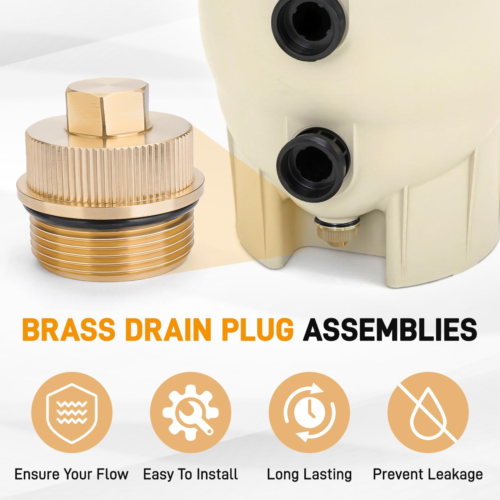 YIBEICO drain plug cap installation being hand-tightened for easy replacement