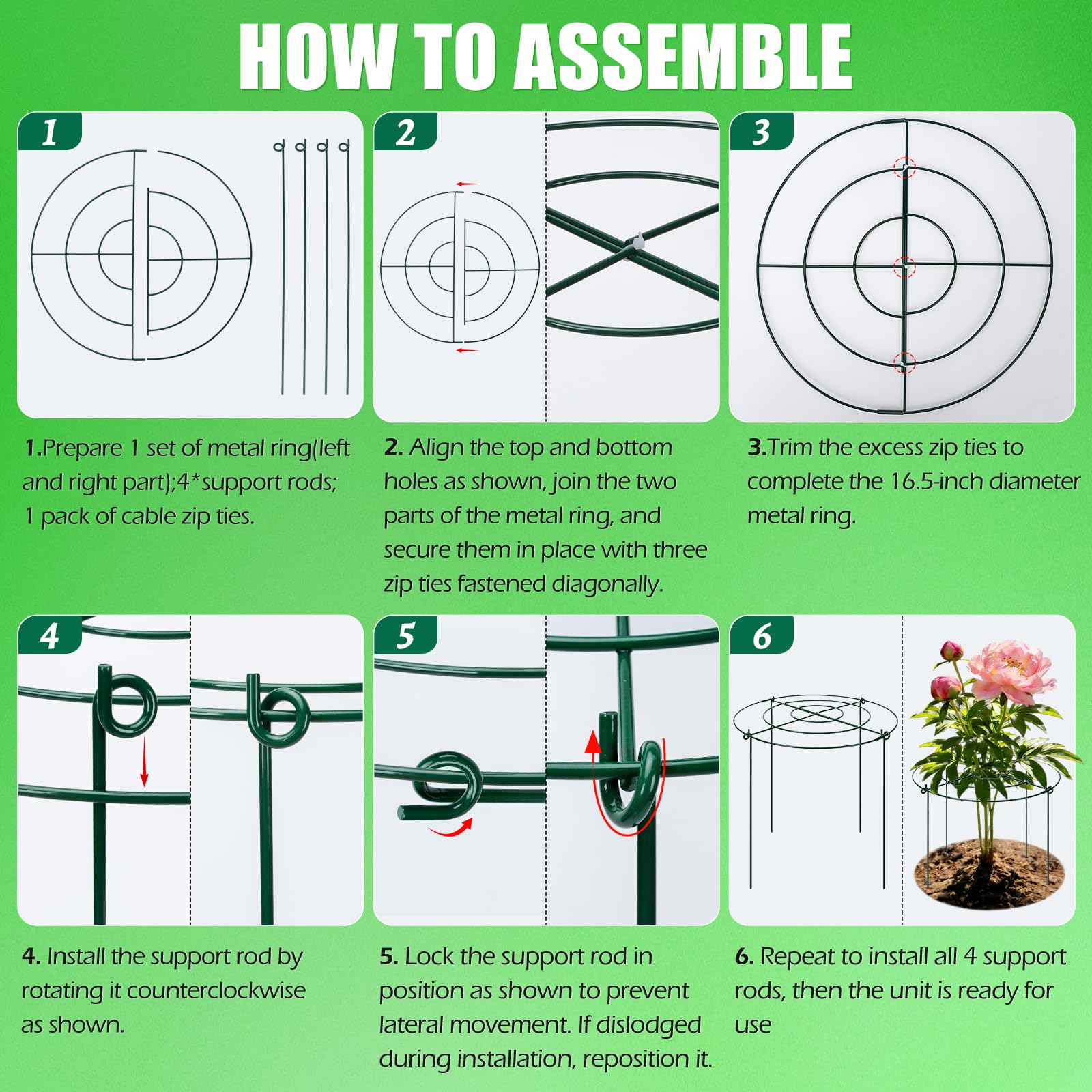 YIBOBO rose support cage keeps blooms organized and supported.