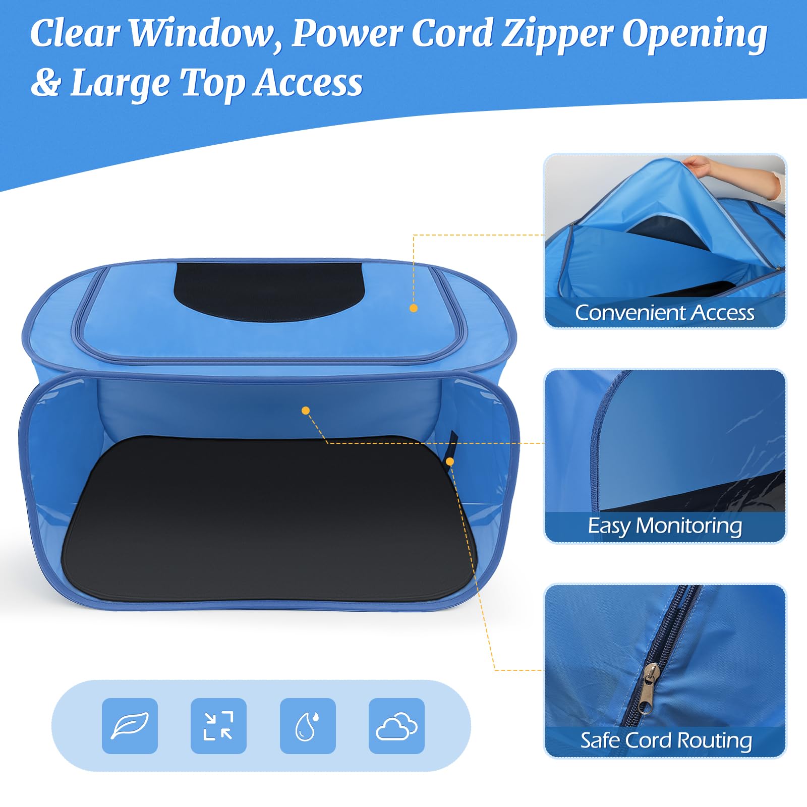 YIBOBO brooder box showing clear window for easy chick monitoring