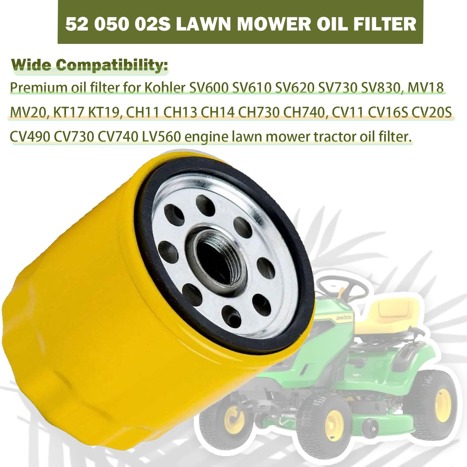 YIBOCO 52-050-02-S oil filter; easy install for quick maintenance