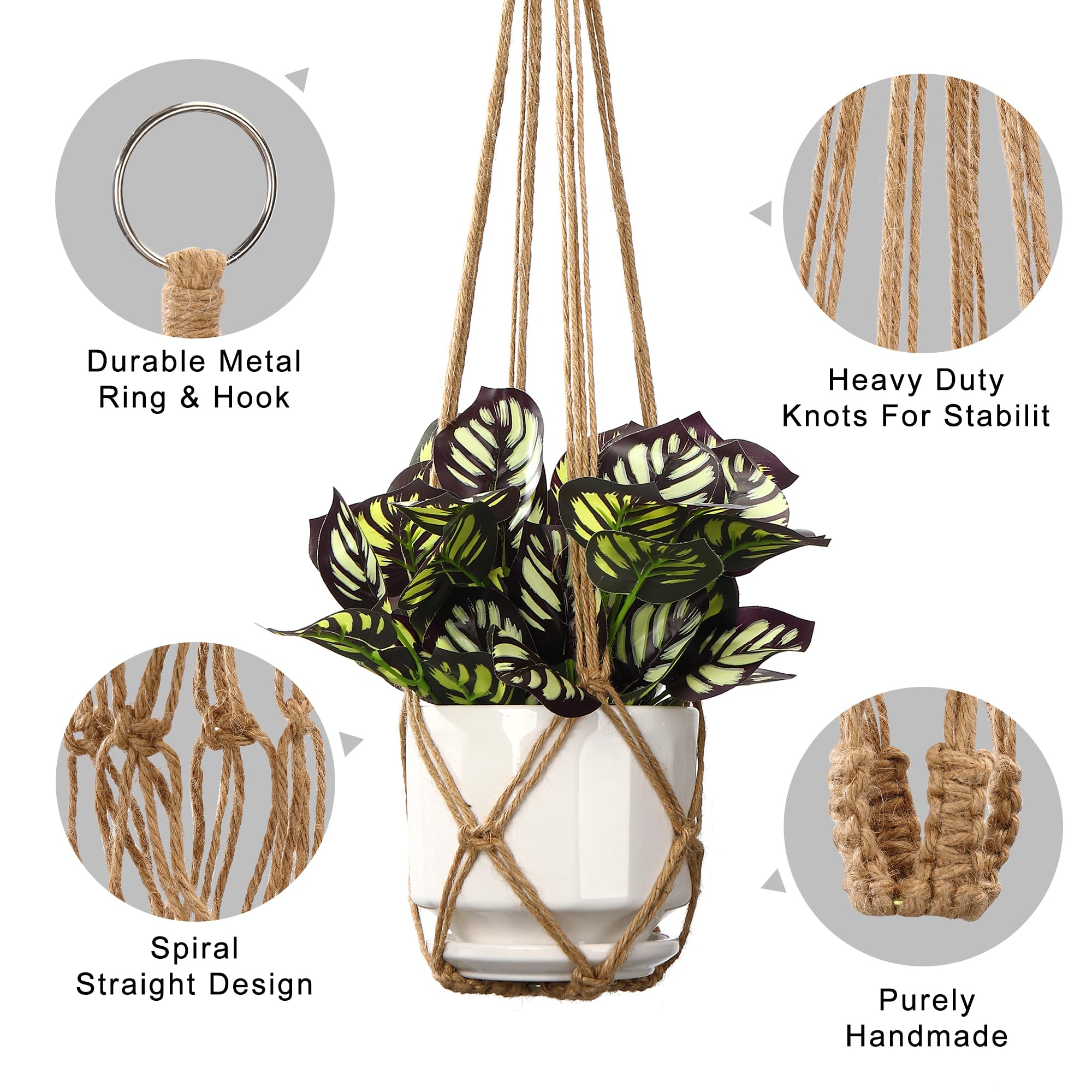 YIBOT Macrame Hanger 29-inch ideal for mid-height plant displays