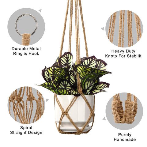 YIBOT Macrame Hanger 29-inch ideal for mid-height plant displays