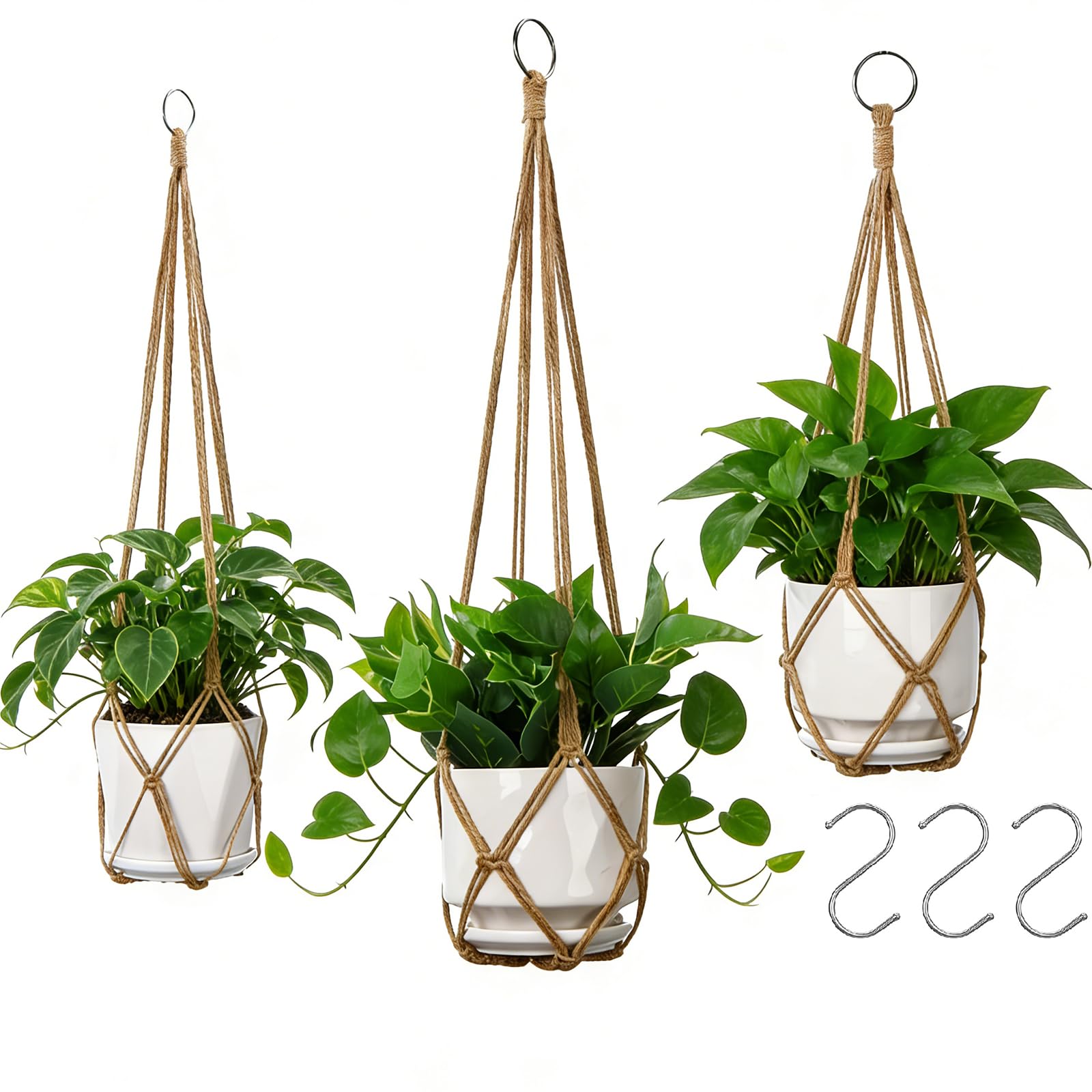 YIBOT Macrame Hanger 35-inch for showcasing tall indoor plants