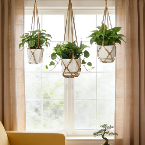 YIBOT Macrame Hanger no tassels for a clean look