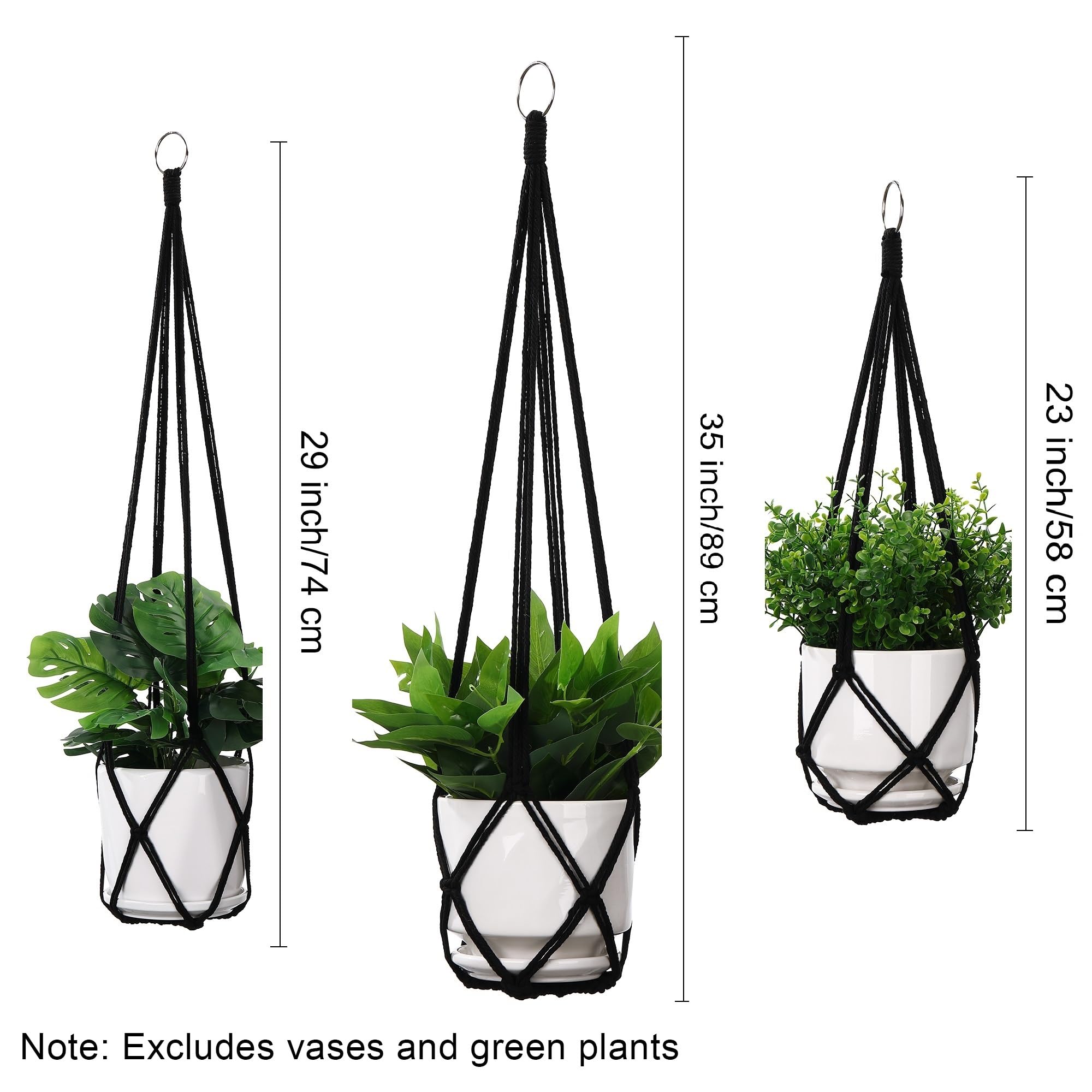 YIBOT macrame plant hanger 23-inch length for compact spaces.