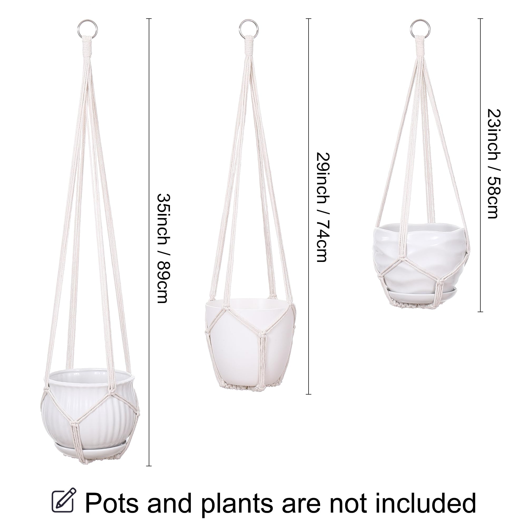 YIBOT 29-inch macrame plant hanger ideal for mid-size pots and cosy balcony greenery.