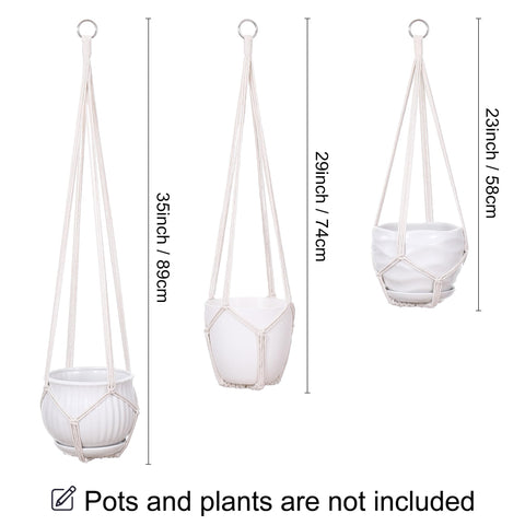 YIBOT 29-inch macrame plant hanger ideal for mid-size pots and cosy balcony greenery.