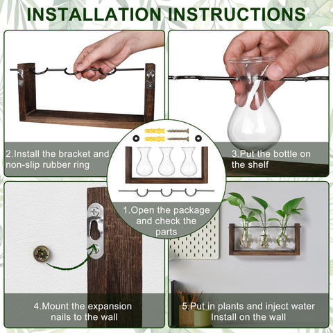 YIBOT propagation station glass vase for hydroponics, enhances desk or shelf decor