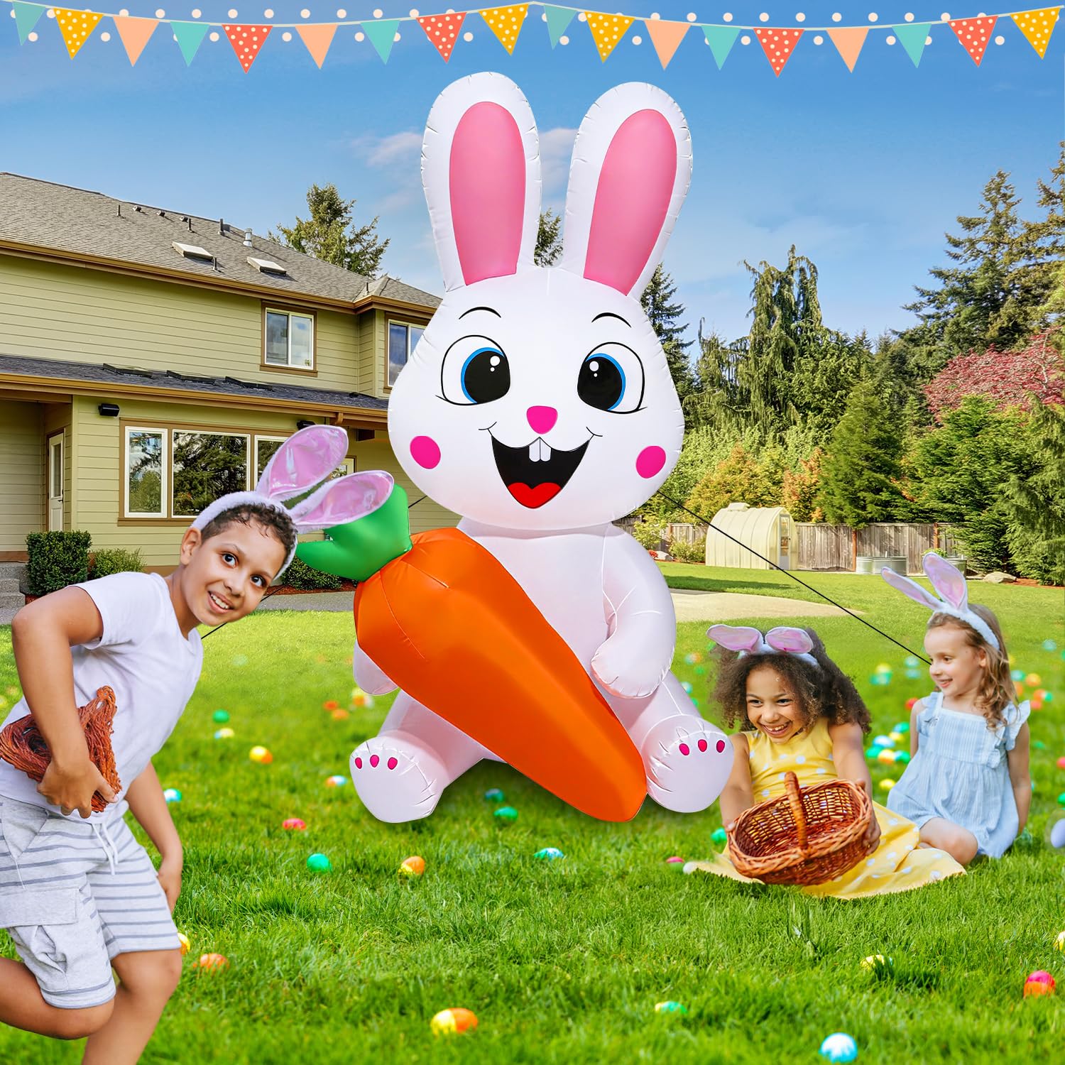 Yichuke Easter bunny display invites family photos and celebrations